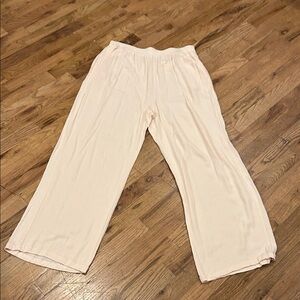 Women's Cream Wide Leg Pants